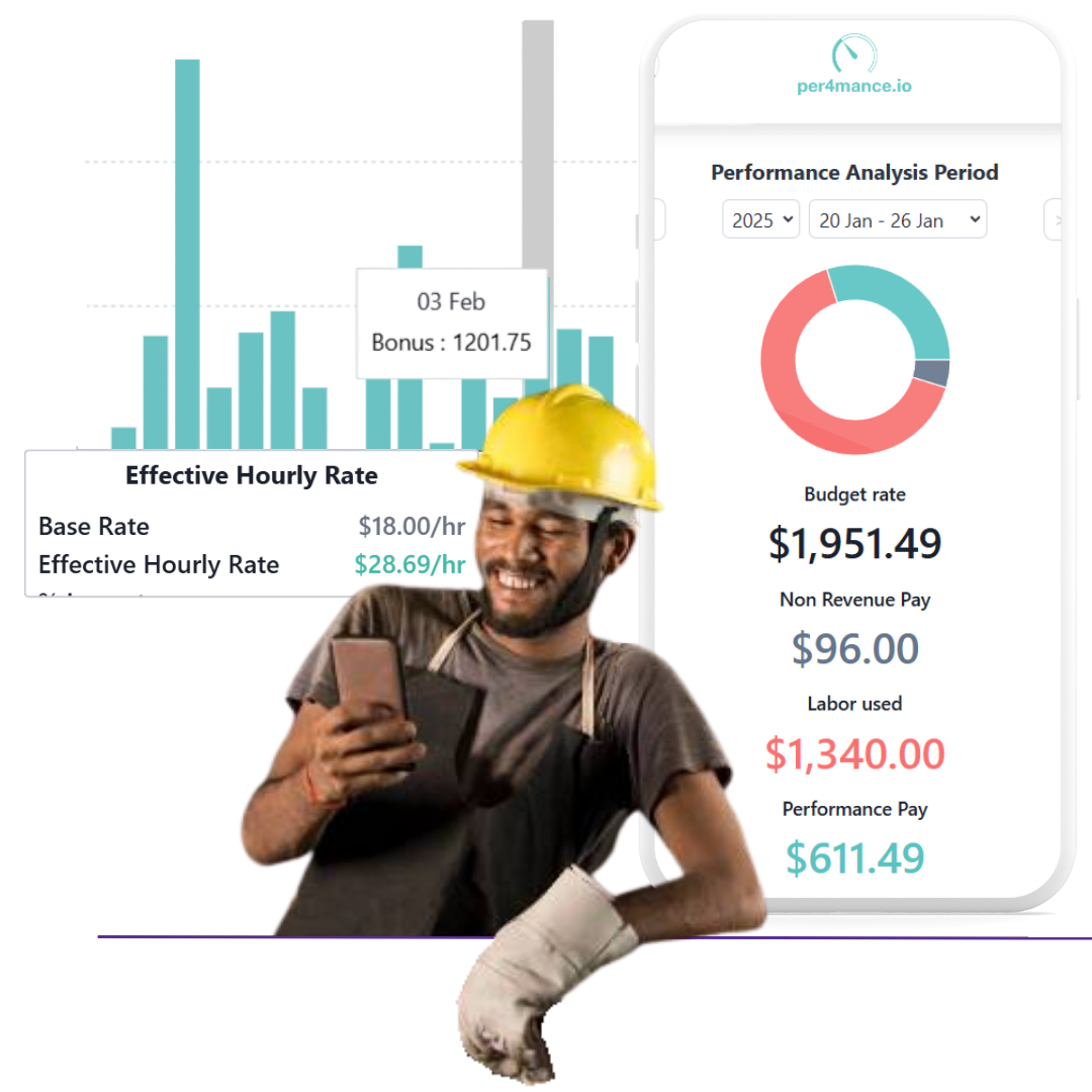 Happy worker with phone